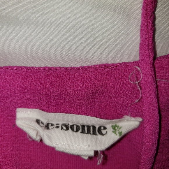 Hot pink tie front crop top spaghetti strap top - Picture 7 of 8